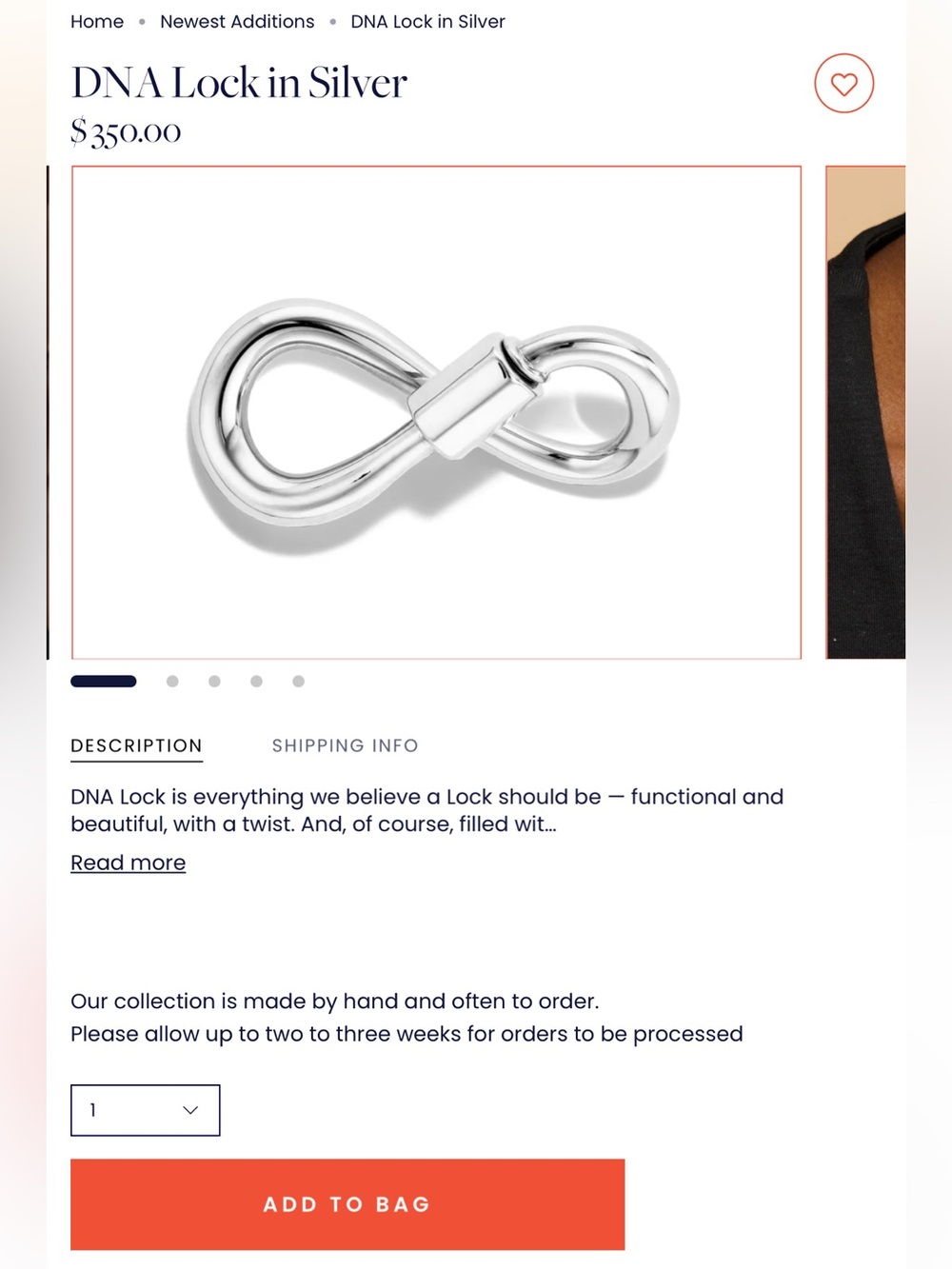 Marla Aaron DNA Lock in Silver